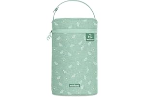 Miniland - Bolsa Isotérmica para Termos y Biberones Thermibag Double | Funda Térmica Porta Biberón y Bebidas | Bolsa de Transporte con Asa, Cierre de Cremallera y Aislamiento Extra (Eco-thermibag)