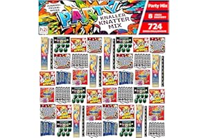 h2i Knaller Knatter Mix | 724 Pieces/Effects | Party Fun for Young and Old I Children & Youth Fireworks | 8 Assorted Designs | All-Year Fireworks Category F1