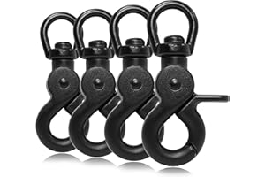 GANZOO 4X Mosquetón de Tijera con articulación giratoria, Acero aleado,61mm de Longitud