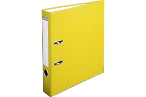 Exacompta - Ref 915404B - PP Lever Arch File - 320 x 290mm in Size, Suitable for Storing A4 Documents, 50mm Spine, Reinforced Finger Pull & Bottom Edge - Yellow