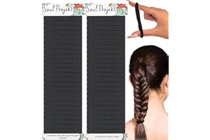 Soul Projekt Gomas de Pelo Negra, Gomas pelo Niña Pack de 50; 8mm, Elásticas Gomas Pelo Mujer y Hombre, Gomas pelo Navidad, Coleteros de Pelo, Sin Tirones, Hair Bobbles perfecto para Coletas