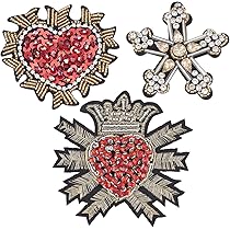 20 Toppe Ricamate Con Paillettes Millya - Forme Di Cuore E Stelle Per Personalizzare Vestiti, Jeans, Borse - 3