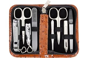 Tres Espadas - Set para el cuidado de las uñas ´Salamanca` de viaje con estuche para manicura y pedicura con lima de uñas de vidrio - Calidad de marca by 3 Swords (7698)