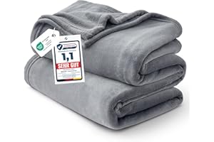 Bedsure przytulanka szary duży koc sofa, miękki i ciepły koc polarowy jako kocyk / kocyk na kanapę, przytulne koce do życia Koce przytulanki, 230x270 cm wyjątkowo puszysty i pluszowy koc narzuta na sofę