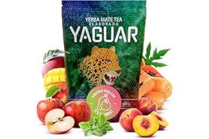 Yaguar Frutas Dulces 0,5 kg | Aromatyczna yerba mate z owocami 500 g | Świetnie pobudza | Pełna naturalnej kofeiny | Herbata Yerba Mate z Brazylii | 500 g