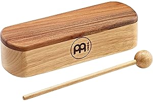 Meinl Percussion Professional Wood Block - Large Percussion Instrument Incl. Wooden Beater - With Rosewood Striking Surface - Siam Oak, Natural (PMWB1-L)
