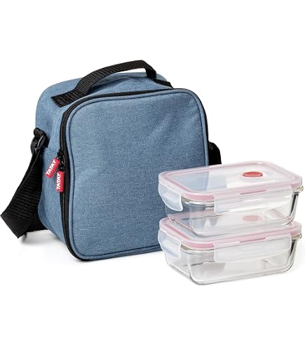 iris Basic Sac à déjeuner avec 2 compartiments Tissu et polyester Noir