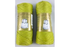 MORILLAS PACK 2 ZEPELINES Algodón perlé 100% egipcio mercerizado para DIY y tejer a mano labores de ganchillo o punto con un acabado elegante. (2 X 70gr) (8, PISTACHO 23)