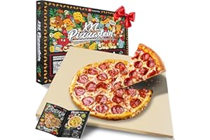 ‎HEIDENFELD Heidenfeld XXL Pizzastein 46.5 x 35.5 x 1.5 cm | Pizza Stein für Backofen & Grill - Cordierit - Rechteckig - Gasgrill - Steinplatte - Qualitätsmarke - Pizzamaker - Schamottstein