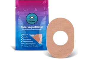 FixTape cinta transpirable para sensor Freestyle Libre 1 & 2 I Parche autoadhesivo cómodo para sensor de glucosa I Amigable con la piel e impermeable en diseños modernos I 7 piezas (Beige)