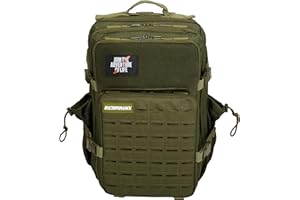 ELITRAINX Mochila Táctica 45L V2 Repelente al Agua – Oxford 1000D, Cabina Avión y Viaje, Gimnasio y CrossTraining, Compartimento Portátil y Zapatillas, Cremallera Impermeable (Verde) by ELITEX TRAINING