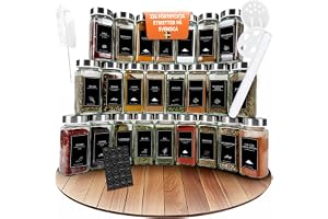 Comforder Kryddburkar Set 24 st, 336 Svenska Etiketter, 120ml, Metallock