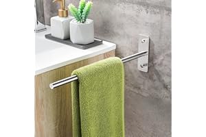 OETAMS Porta Asciugamani Bagno Foratura, Portasciugamani da Parete in Acciaio Inox 304 Porta Salviette Bagno Cucina 38 CM, Argento