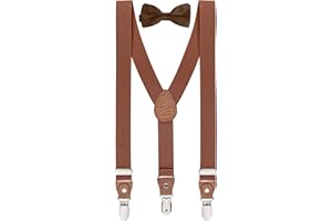 BomGuard Ensemble Bretelles & Nœud Papillon Enfant – Réglable – Pour Garçon 2–7 Ans – Élégant pour Mariage, Baptême, Anniversaire, Fête – Accessoire Tenue Bébé Enfant