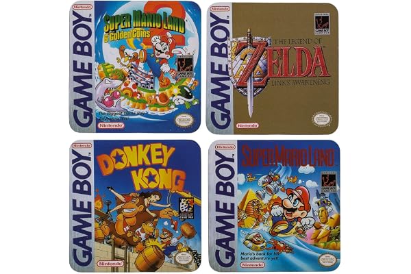 Out of the blue KG Gameboy Classic Coaster Collection Nintendo underlägg 4 delar underlägg spelare present retro, 100 x 100 x 4 mm