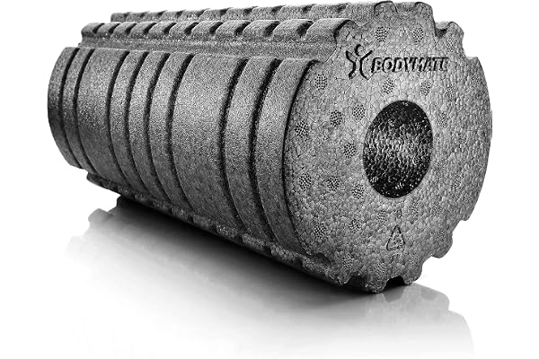 BODYMATE Foamroller Active Medelhård 30x15cm med GRATIS e-bok och aktiverande ytstruktur