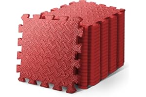 KAYMAN Gym Floor Nonslip Mats, Interlocking, EVA Foam Exercise Floor Tiles for Home Workouts, Studio, Weights, Exercise and Yoga (30 X 30cm)