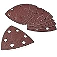 Toolzone 10Pc 90mm Hook and Loop Backed Delta Triangle Sander Sandpaper Pads Sheets