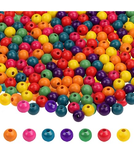 50 pezzi misti di perle di legno rotonde stampate grandi perle di gioielli