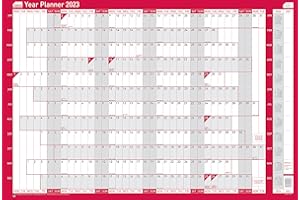 Sasco 2410196 Agenda mural compact avec stylo effaçable et autocollants, rouge, style affiche, 610 mm de large x 405 mm de haut