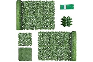 WUHUHAI Artificial Ivy Leaf Privacy Fence Screening Hedge Roll 3m x 1m Wall UV Protection Green Leave Screen Panels for Weeding Party Garden Wall Decoration