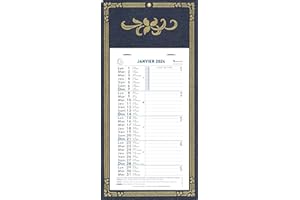 Exacompta - 33211E - Calendrier mensuel avec feuillets détachables 13 x 23 cm - Sur support plaque imprimée Skytos 16 x 33 cm - 2024 - Coloris assortis