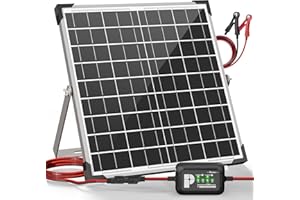 POWOXI 20W Solar Panel，12V Solar Panel Charger Kit + 8A Controller， Suitable for Automotive, Motorcycle, Boat, ATV, Marine, RV, Trailer, Powersports, Snowmobile etc. Various 12V Batteries.