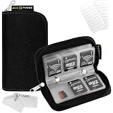 Eco-Fused Memory Card Case - Fits up to 22x SD, SDHC, Micro SD, Mini SD and 4X CF - Stand with 22 Slots (Black)