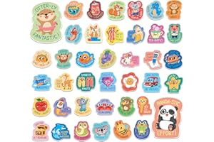 SWEETZER & ORANGE S&O 600 Large Otterly Fantastic Reward Stickers for Kids Classroom - Teacher Label for Students - Counselor & School Badges for Children- Funny Stickers for Kids - Good Job Badges with 40 Puns