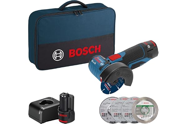 Professional 12V System sladdlös vinkelslip GWS 12V-76 (inkl. 2 x 2,0 Ah-batteri, kap- och slipskivesats i 5 delar, i v
