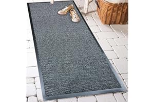 GULLAMBO Hallway Runner Grey Rug - Non Slip Runner Rug for Kitchen, Stair & Doorway - Washable Rubber Backed Carpet Runner - Durable Indoor Floor mats for Home, Kitchen Non Slip