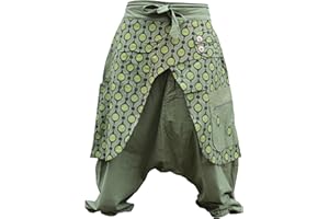 SHOPOHOLIC FASHION Unisex Green Black Hippy Harem Eye Trouser