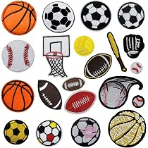 Patch Broderie Sportive 26 Patchs Sport Pour Enfants Bymivofun | Repassage Ou Couture | Déco T-shirt, Jeans, Sacs | Multisports Accessoire Couture