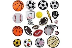 N\A Yayatty Toppe Termoadesive, 21 Pz Palla Patch Termoadesiva Toppe da Cucire Applicazioni per Giubbotti, Vestiti, Maglietta,Jeans, Zaini