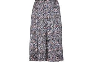 PURPLE HANGER Women Plus Size Floral Flower Printed Ladies Elasticated Waist Long Midi Skirt