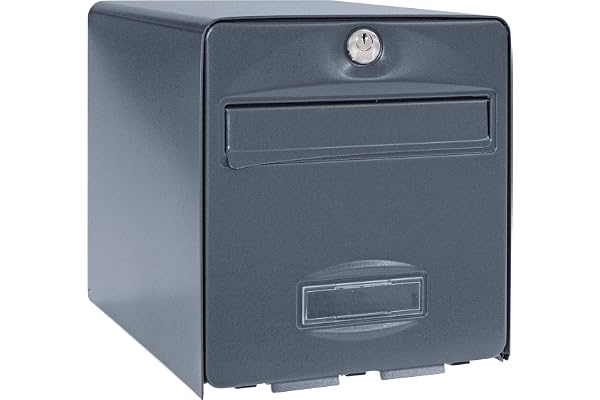 BURG-WÄCHTER Boîte aux Lettres Agréée La Poste, 1 Porte, 508 ANT BALthazar, Anthracite, en Acier Galvanisé, Avec Porte à Ouverture Totale et Stop-Courrier (Porte bloquée à 120°)