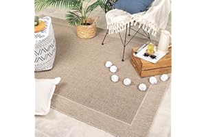 ‎FRAAI | HOME & LIVING FRAAI | Home & Living In- & Outdoor Jute Teppich - Fora Edge Natural - Wetterfest - Polypropylen - Flachgewebe - Wohnzimmer, Esszimmer, Schlafzimmer, Balkon, Garten/Terrasse - Terrasse - Rug