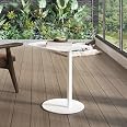 Table D'Appoint Ronde Métal Blanc 50x50x38 Cm - Style Intemporel - Table Chevet Salon Balcon - En.casa