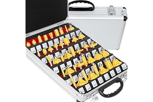 MAYLINEE-TECH MAYLINEE Juego de 41 fresas con punta de carburo 1/4, vástago de 6.35 mm para carpintería, fresadora herramientas Brocas para fresado de madera herramienta de carpintería(1/4-FE)