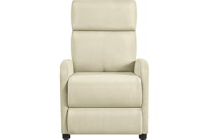 ‎YAHEETECH Yaheetech Relaxsessel Fernsehsessel Einzelsofa Ruhesessel mit Verstellbarer Beinablage Liegesessel aus Leinenstoff Beige