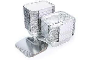 MIAMEX Lote de 100 bandejas de aluminio desechables con tapa para transportar alimentos, congelar, cocinar (250 ml)