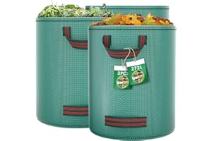 Pfloge® 3X 272L Gartenabfallsack, Gartensack mit 4 Griffe, Wasserdicht, Selbststehend, Laubsack Haltbar Korrosionsbeständig für Gartenabfälle und Grünschnitt