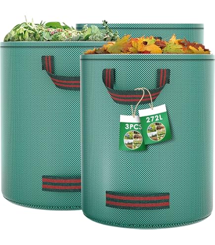 HAYATEC 3 Sacchi Per Rifiuti Da Giardino Da 272 Litri, 272 L, Stabili