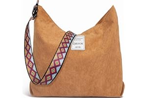 OSOCE Damen Cord Tasche Umhängetasche Groß Canvas Handtasche Shopper Tasche Casual Schultertasche Perfekt Schule Reisen Einkauf