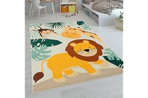 Paco Home Tapis Enfant, Tapis Chambre Jeu Garçon Fille Moderne Antidérapant, Dimension:80x150 cm, Couleur:Beige 3