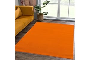 SANAT Dywan z krótkim włosiem do salonu – uniwersalny, nowoczesny dywan do sypialni, gabinetu, biura, korytarza, pokoju dziecięcego i kuchni – pomarańczowy, 80 x 200 cm