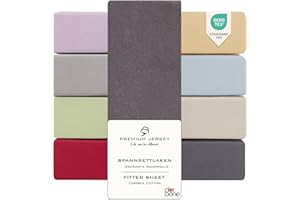 DarBene Spannbettlaken 90x200 Premium 2er Set, Jersey 100% gekämmte Premium Baumwolle, atmungsaktiv, superweiches Bettlaken bis 30 cm Matratzenhöhe, Oeko-TEX, Anthrazit