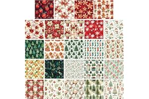 MTBRICEY 48 Fogli Carta per Scrapbooking Natalizia Carta per Origami Natalizi 24 Disegni Carta con Motivi 6 "X 6" Decoupage Decorativa per Natale Festival Forniture per Fai da te Fabbricazione Album Biglietti