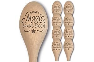 THE LASER FACTORY Engraved Magic Baking Spoon Gift - Multiple Options Available - Mother's Day, Birthday, Christmas - from Son, Daughter, Grandchild for Mummy, Grandma, Granny, Nan, Nana, Nanna, Nanny, Nannie(Nanny)
