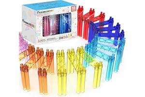 PicassoTiles Support Column Expansion Support Pack for Magnetic Race CarTrack Magnet Tile Building Block Construction Kit Education Toy Boys Girls STEM Puzzle Toy Kids Boy Girl Toddler 3